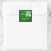 Emerald Green QR Code Business Logo Website Vierkante Sticker (Tas)