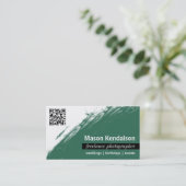 Emerald Green QR CODE Fotograaf Visitekaartje (Staand voorkant)
