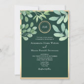 Emerald Green QR Code Wedding Kaart (Voorkant)