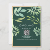 Emerald Green QR Code Wedding Kaart (Achterkant)