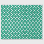 Emerald Green Quatrefoil Tegels Patroon Cadeaupapier (Vlak)