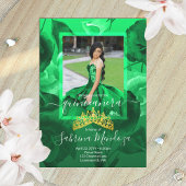 Emerald Green Quinceanera Gold Tiara Uitnodiging
