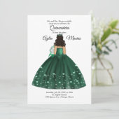Emerald Green Quinceanera Gown Kaart (Staand voorkant)