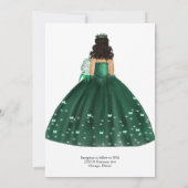 Emerald Green Quinceanera Gown Kaart (Achterkant)