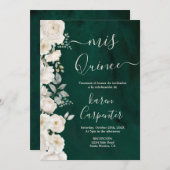 Emerald Green Quinceanera Kaart (Voorkant / Achterkant)