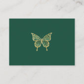 Emerald Green Quinceanera Mis Quince 15 Anos RSVP Informatiekaartje (Achterkant)