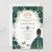 Emerald Green Quinceañera Princess Mis Quince 15 Kaart (Voorkant)