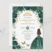 Emerald Green Quinceañera Princess Mis Quince Anos Kaart (Voorkant)