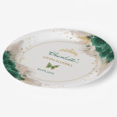 Emerald Green Quinceanera Princess Miss Quince 15 Papieren Bordje (Gekanteld)