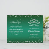 Emerald Green Quinceanera-programma (Staand voorkant)