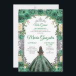 Emerald Green Quinceanera Silver Crown Glitter Kaart<br><div class="desc">Emerald Green Quinceanera Silver Crown Glitter uitnodiging Mis Quince Anos,  15e verjaardag</div>