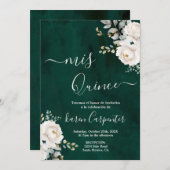 Emerald Green Quinceanera Uitnodiging (Voorkant / Achterkant)