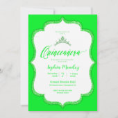 Emerald Green Quinceanera Uitnodiging (Voorkant)