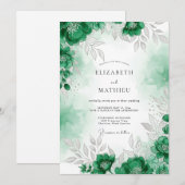Emerald Green Refined Forest Wedding Kaart (Voorkant / Achterkant)