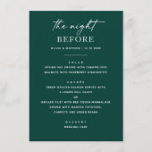 Emerald Green repetitie diner | avond ervoor Menu (Voorkant)