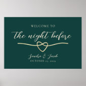 Emerald Green repetitie diner welkomstbord Poster (Voorkant)