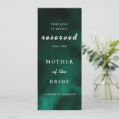 Emerald Green Reserved Seating Wedding Kaart (Staand voorkant)