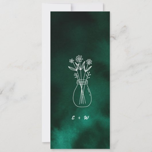 Emerald Green Reserved Seating Wedding Kaart (Achterkant)