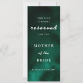 Emerald Green Reserved Seating Wedding Kaart (Voorkant)