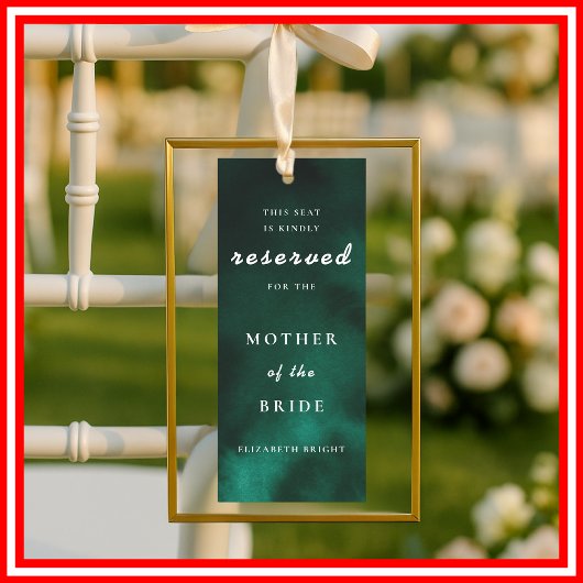 Emerald Green Reserved Seating Wedding Kaart