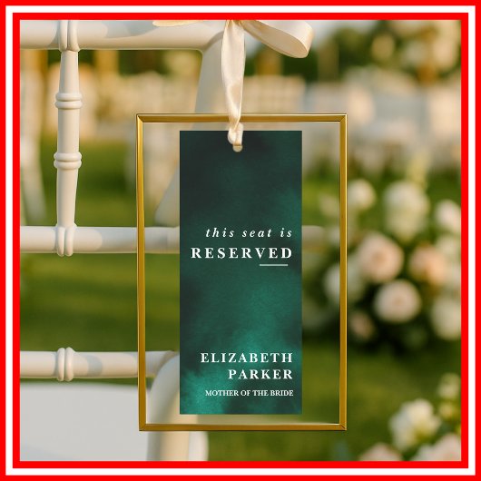 Emerald Green Reserved Seating Wedding Kaart