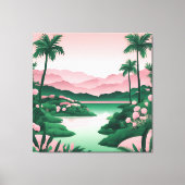 Emerald Green Retreat AI-kunst Canvas Afdruk (Voorkant)