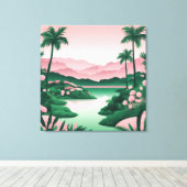 Emerald Green Retreat AI-kunst Canvas Afdruk (Insitu (Houten vloer))