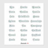 Emerald Green Retro Pantry Labels (Vel)