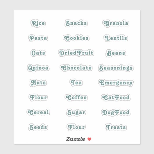 Emerald Green Retro Pantry Labels (Vel)