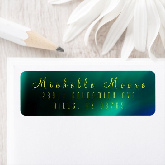 Emerald Green Return-adreslabel Etiket (Insitu)