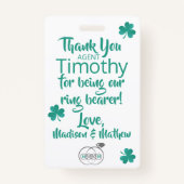 Emerald Green Ring Bearer Security Badge (Achterkant)