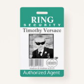 Emerald Green Ring Bearer Security Badge (Voorkant)