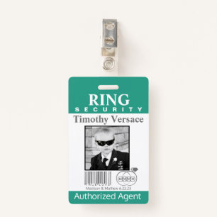Emerald Green Ring Bearer Security Badge