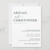 Emerald Green Romantic Eenvoudige details op achte Kaart (Voorkant)