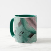 Emerald Green Roos Art Deco Abstract met Initialen Mok (Voorkant links)