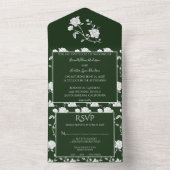 Emerald Green Roos bruiloft in één uitnodiging (Binnen)