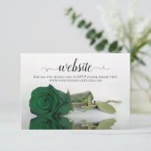 Emerald Green Roos Elegant Wedding Website Informatiekaartje (Staand voorkant)