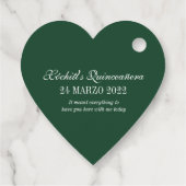 Emerald Green Roos Floral Dank u Quinceanera Bedankjes Labels (Achterkant)
