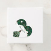 Emerald Green Roos Floral Dank u Quinceanera Bedankjes Labels (In situ)