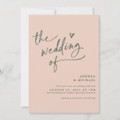 Emerald Green Roos Gold Fun Wedding Kaart (Voorkant)