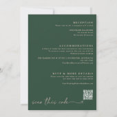 Emerald Green Roos Gold Fun Wedding Kaart (Achterkant)