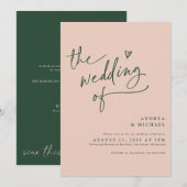 Emerald Green Roos Gold Fun Wedding Kaart (Voorkant / Achterkant)