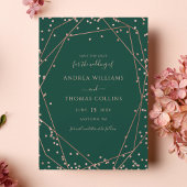 Emerald Green Roos Gold Glitter Geometric Wedding Save The Date