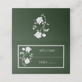 Emerald Green Roos Reception Place Card Plaatskaartje (Buitenkant ongevouwen)