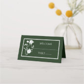 Emerald Green Roos Reception Place Card Plaatskaartje (Voorkant)