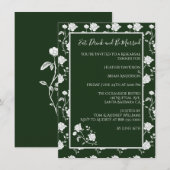 Emerald Green Roos Rehearsal Dinner Invitation Kaart (Voorkant / Achterkant)