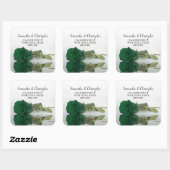 Emerald Green Roos Return Address Envelope Seal Vierkante Sticker (Vel)