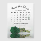 Emerald Green Roos Save the Date Calendar Magnet (Voorkant)