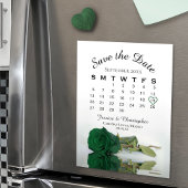 Emerald Green Roos Save the Date Calendar Magnet