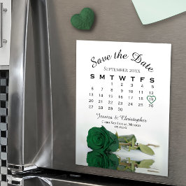 Emerald Green Roos Save the Date Calendar Magnet